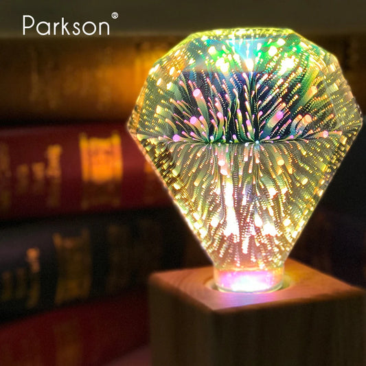 LED 3D Edison Lights Bulb E27 AC220V Vintage Christmas Ampoule Decor Bulb Colorful LED Lamp For Home Living Room Indoor Lighting