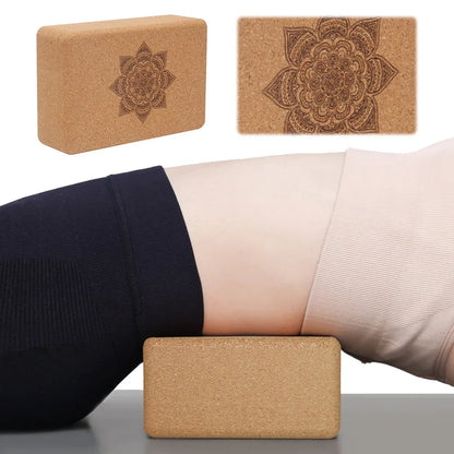 Cork Yoga Block Cork Yoga Bricks Eco-Friendly Natural Cork Block 9x6x3 Inch Non Slip Cork Block for Yoga Pilates