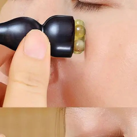 Gua Sha Face Skin Care Massager Reduce Puffiness Sandalwood Eye Massage Stick Five Beads Lotus Seedpod Face Massage Tools