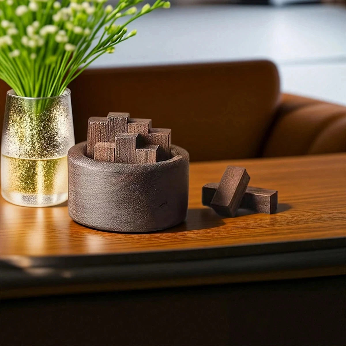 1/2/3Set Wooden Essential Oil Diffuser Aromatherapy Sticks Decor Walnut Wood Fragrance Expander For Home Bathroom Car Ornament