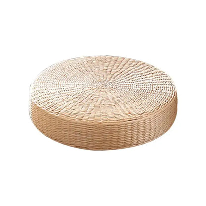 Tatami Cushion Meditation Cushion Round Straw Pouf Hand Woven Mat Chair Floor Cushion For Meditation Yoga Pad Seat Floor Pillow