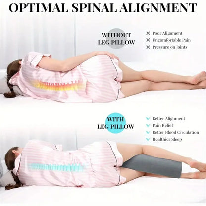 Half Moon Bolster Semi-Roll Knee Pillow Ankle & Knee Support Elevation Back Lumbar Neck Relief Pain Quality Memory Foam Filling