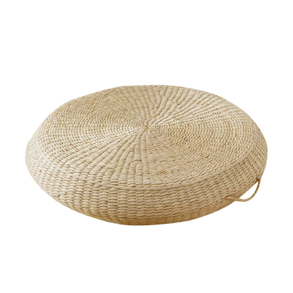 Tatami Cushion Meditation Cushion Round Straw Pouf Hand Woven Mat Chair Floor Cushion For Meditation Yoga Pad Seat Floor Pillow