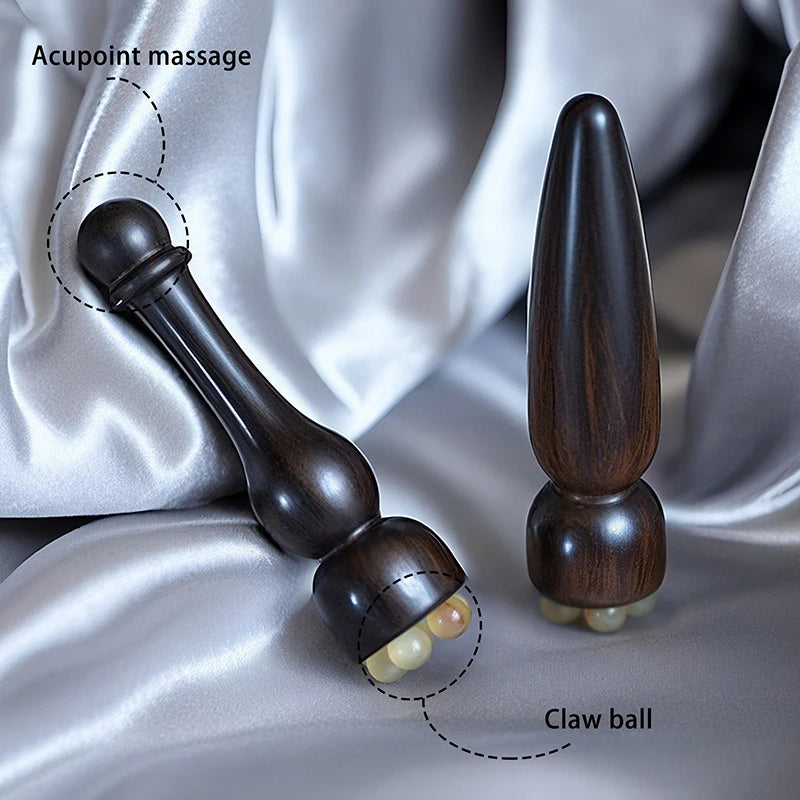 Gua Sha Face Skin Care Massager Reduce Puffiness Sandalwood Eye Massage Stick Five Beads Lotus Seedpod Face Massage Tools