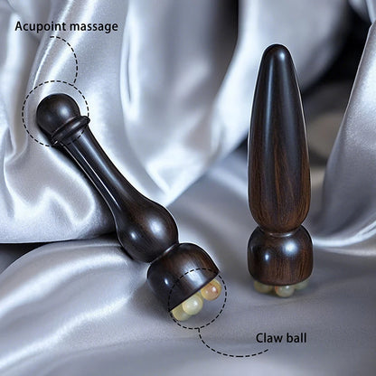 Gua Sha Face Skin Care Massager Reduce Puffiness Sandalwood Eye Massage Stick Five Beads Lotus Seedpod Face Massage Tools