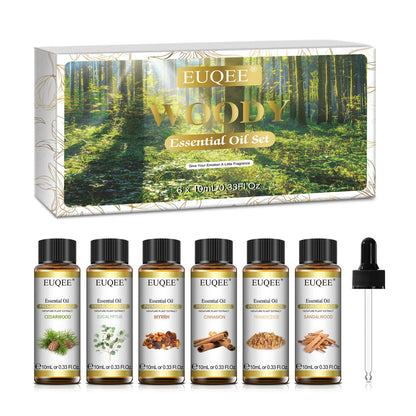 EUQEE 6 Bottles Floral Series Essential Oils Set For Diffuser Candle Making-Rose Lavender Ylang Ylang Jasmine Geranium Chamomile