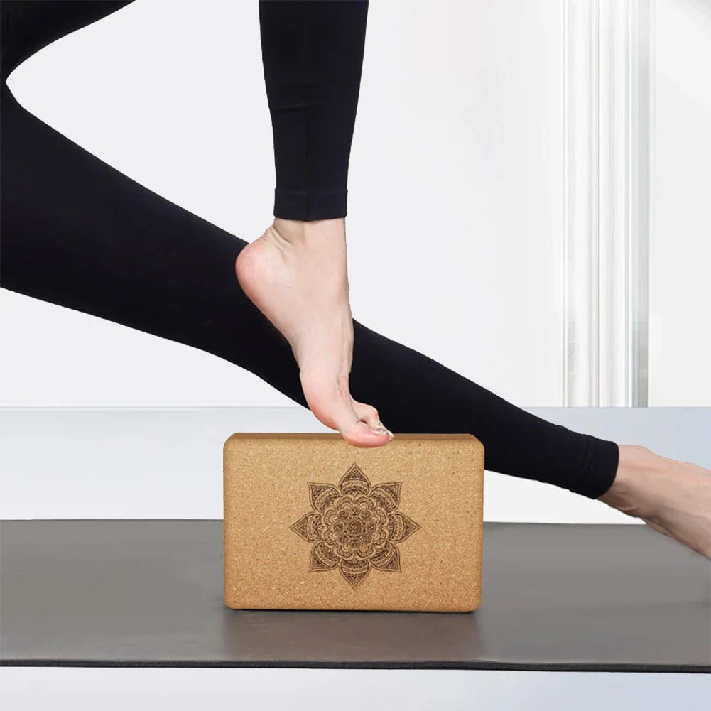 Cork Yoga Block Cork Yoga Bricks Eco-Friendly Natural Cork Block 9x6x3 Inch Non Slip Cork Block for Yoga Pilates