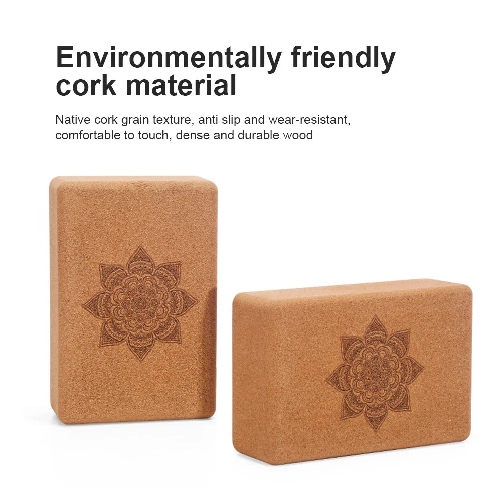 Cork Yoga Block Cork Yoga Bricks Eco-Friendly Natural Cork Block 9x6x3 Inch Non Slip Cork Block for Yoga Pilates