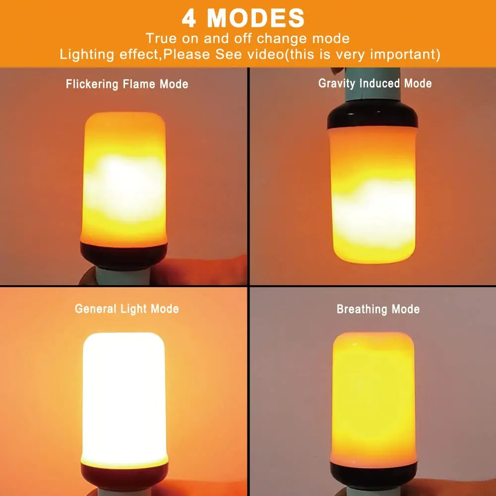 E27 E14 LED Dynamic flame effect light 12W bulbs Multiple mode Creative corn lamp Decorative lightFor bar hotel restaurant party
