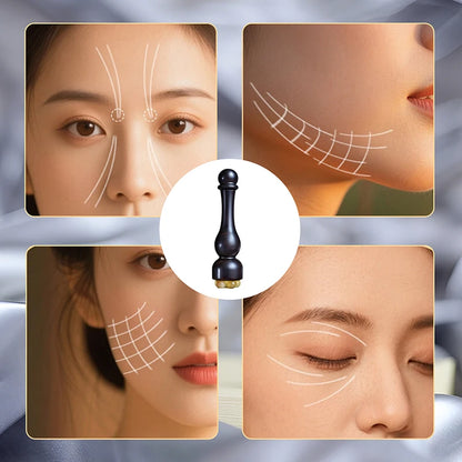 Gua Sha Face Skin Care Massager Reduce Puffiness Sandalwood Eye Massage Stick Five Beads Lotus Seedpod Face Massage Tools
