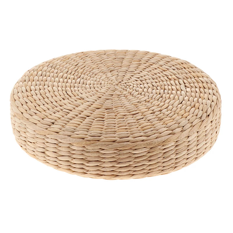 Tatami Cushion Meditation Cushion Round Straw Pouf Hand Woven Mat Chair Floor Cushion For Meditation Yoga Pad Seat Floor Pillow