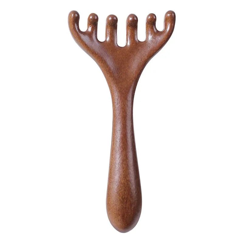 Natural Fragrance Massage Comb Six Claw Head Acupoint Massage Scraping Tool Neck Lifting Scraping Face Massager