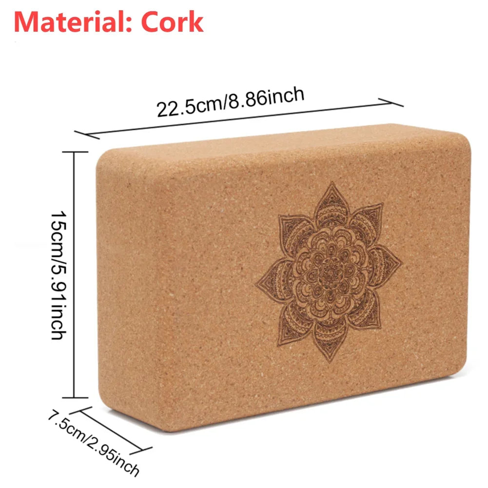 Cork Yoga Block Cork Yoga Bricks Eco-Friendly Natural Cork Block 9x6x3 Inch Non Slip Cork Block for Yoga Pilates