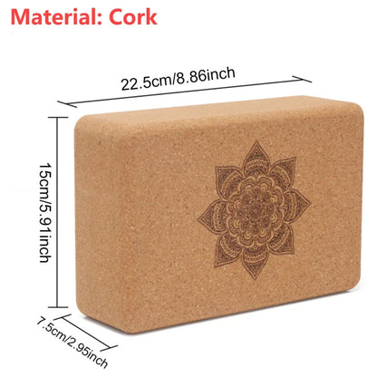 Cork Yoga Block Cork Yoga Bricks Eco-Friendly Natural Cork Block 9x6x3 Inch Non Slip Cork Block for Yoga Pilates