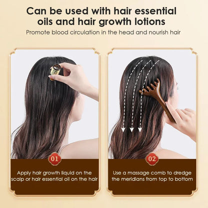 Natural Fragrance Massage Comb Six Claw Head Acupoint Massage Scraping Tool Neck Lifting Scraping Face Massager