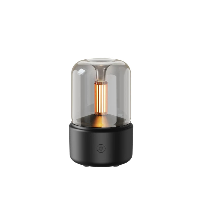 Candlelight Mini Aroma Diffuser USB Air Humidifier Essential Oil Night Light Cold Mist Maker Sprayer for Home Gift