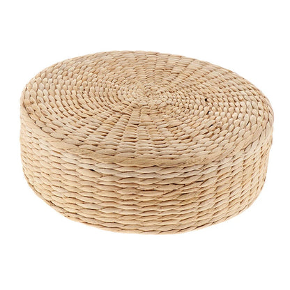 Tatami Cushion Meditation Cushion Round Straw Pouf Hand Woven Mat Chair Floor Cushion For Meditation Yoga Pad Seat Floor Pillow